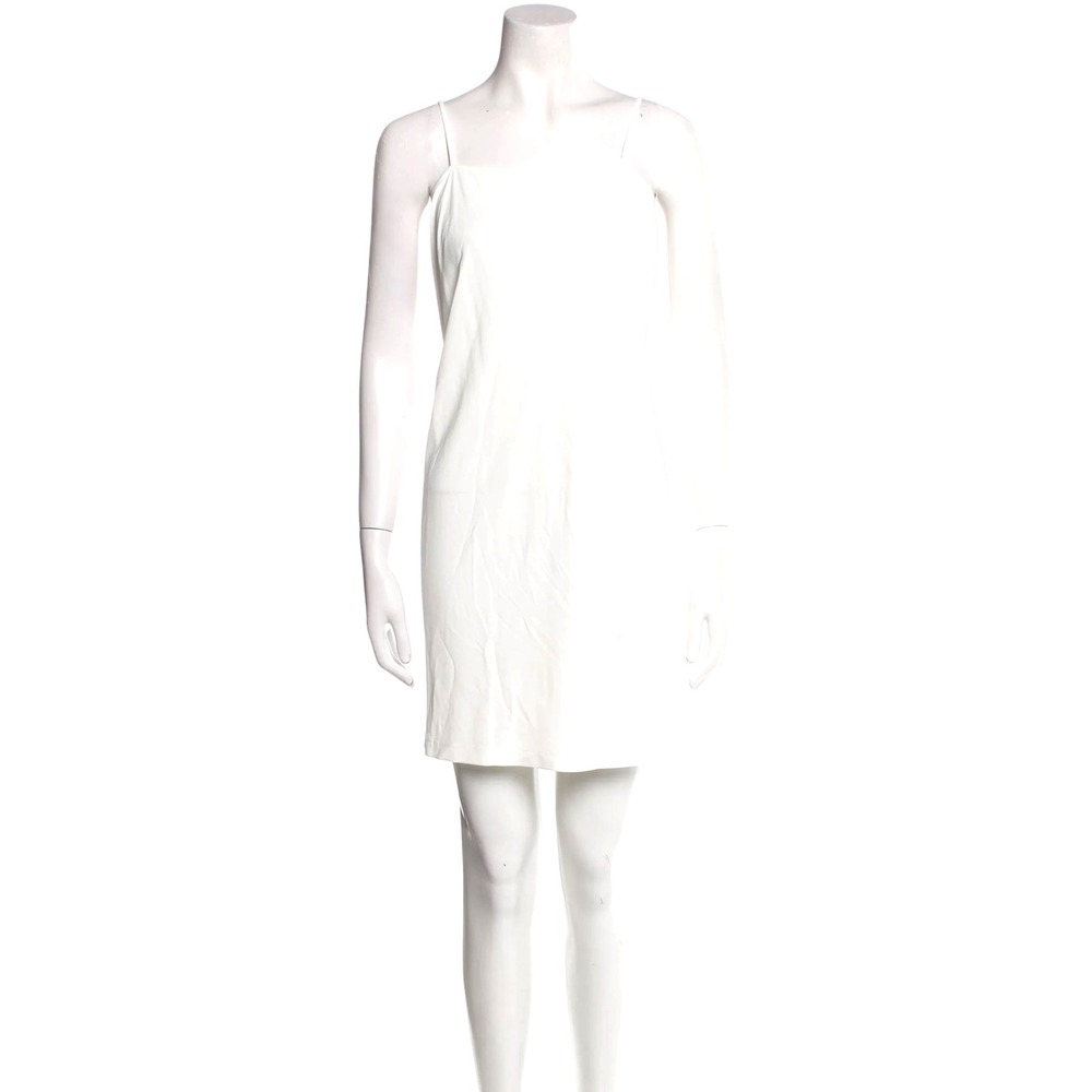 AKRIS punto White Sleeveless Slip Dress Viscoseβ Shift Mini Dress Casual Size 14